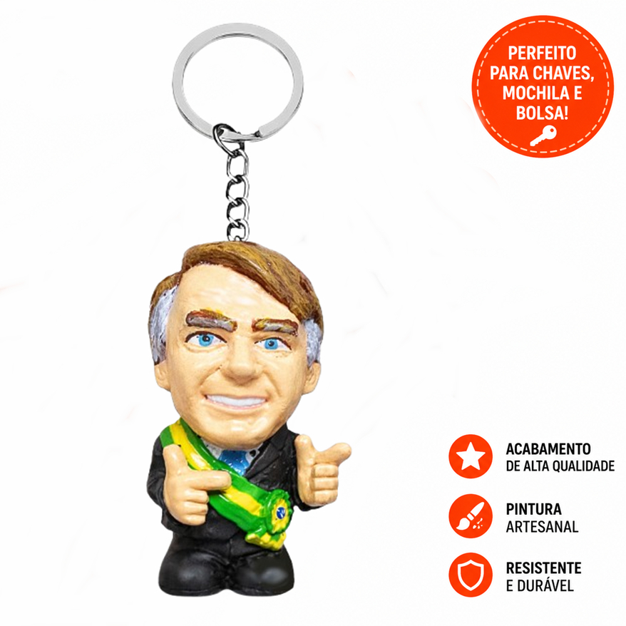 Boneco Caricatura - Chaveiro Bolsonaro