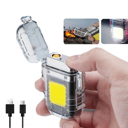 Isqueiro Elétrico LED USB Recarregável Pequeno e Leve Seguro Não Esquenta Ergonomico