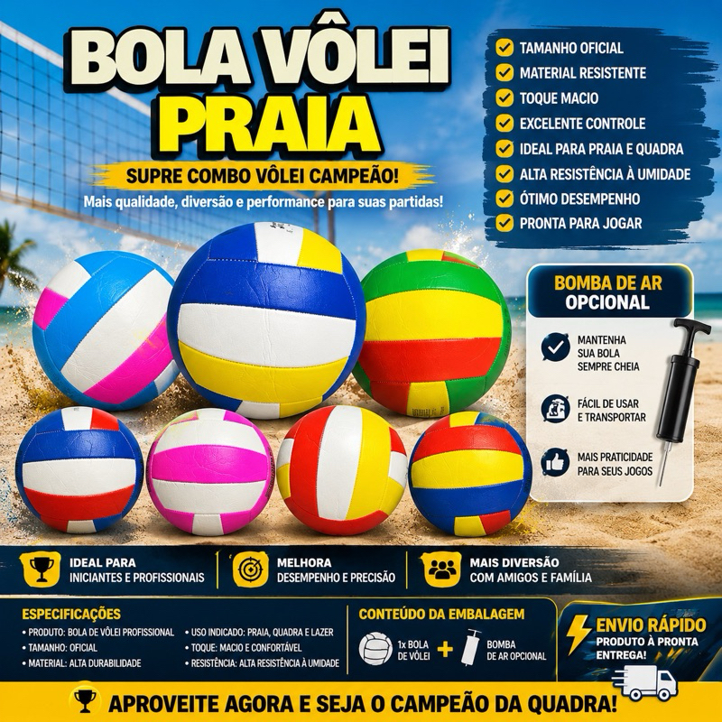 🏐🔥 Bola de Vôlei Praia Oficial – Performance, Diversão e Resistência para suas Partidas! 🔥🏐
