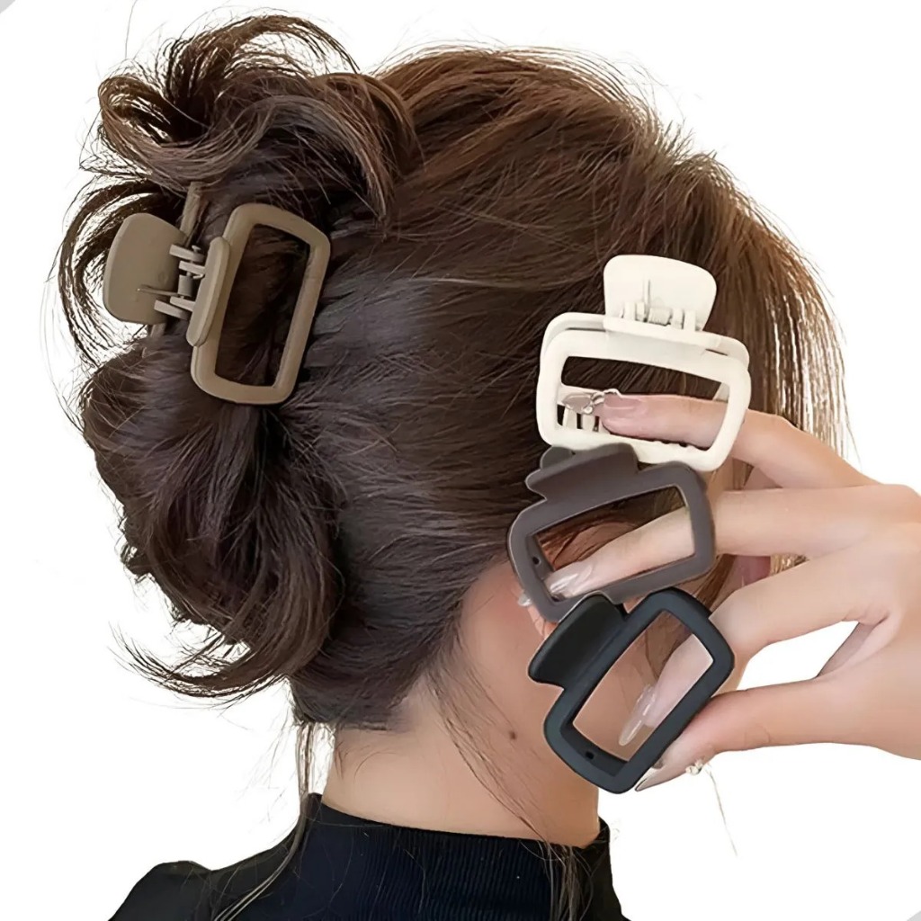 Kit 4 Piranhas De Cabelo Coreanas Grande Fixação Forte Hair Claw Feminina Dazou