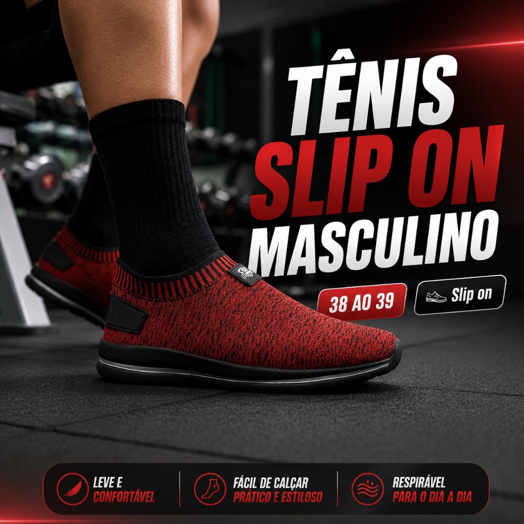 Tênis Meia Masculino Slip On Academia Treino Esportivo Confortável Casual Macio Promoção Do 38 ao 43