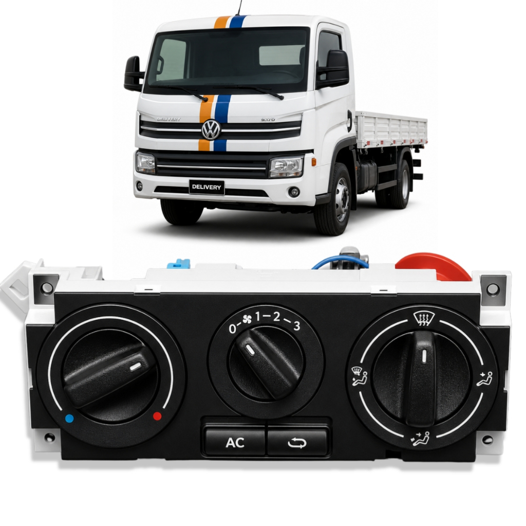 Comando Ar Condicionado Ford Cargo VW Delivery Painel Controle Climatização Cabine 12V 24V Caminhão