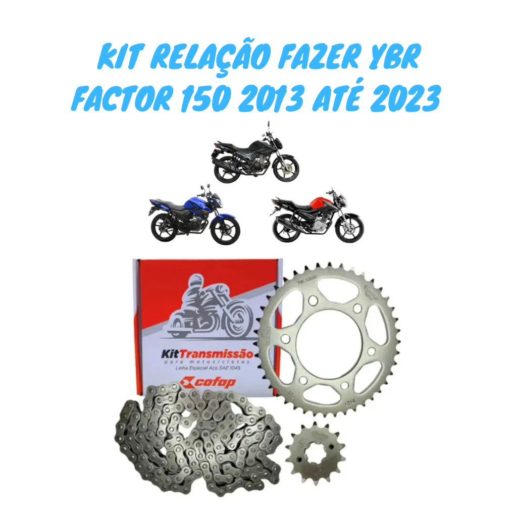 Imagem Kit Relação Transmissão Yamaha YS Fazer 150 2013 2014 2015 2016 2017 2018 2019 2020 Original Cofap