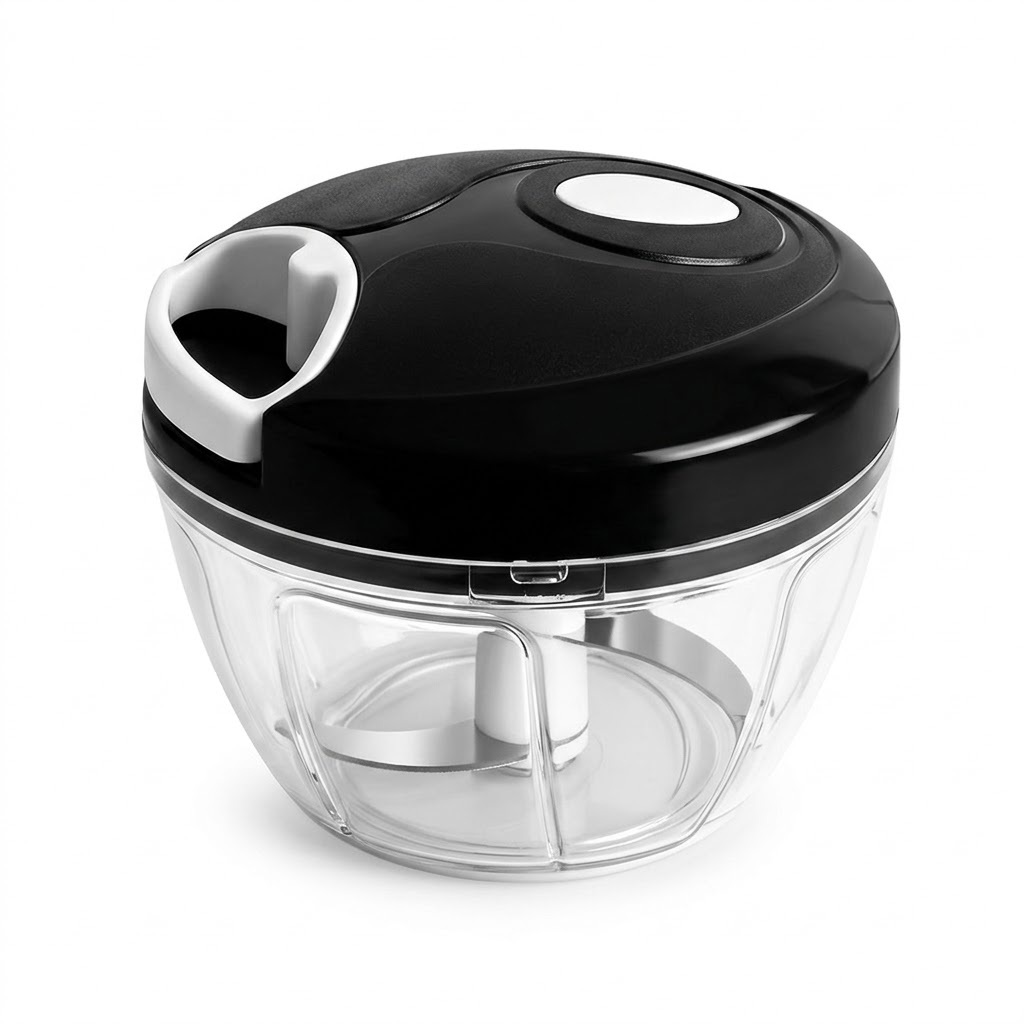 Processador de Alimentos Manual 500ml com 3 Lâminas Triturador de Legumes e Temperos
