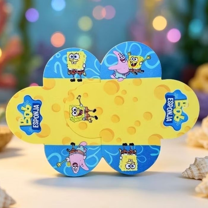 ENVIO RÁPIDO - Forminhas Para Doces Bob Esponja Azul - Personalizado no Tema - Lembrancinha de Festa - Decoração