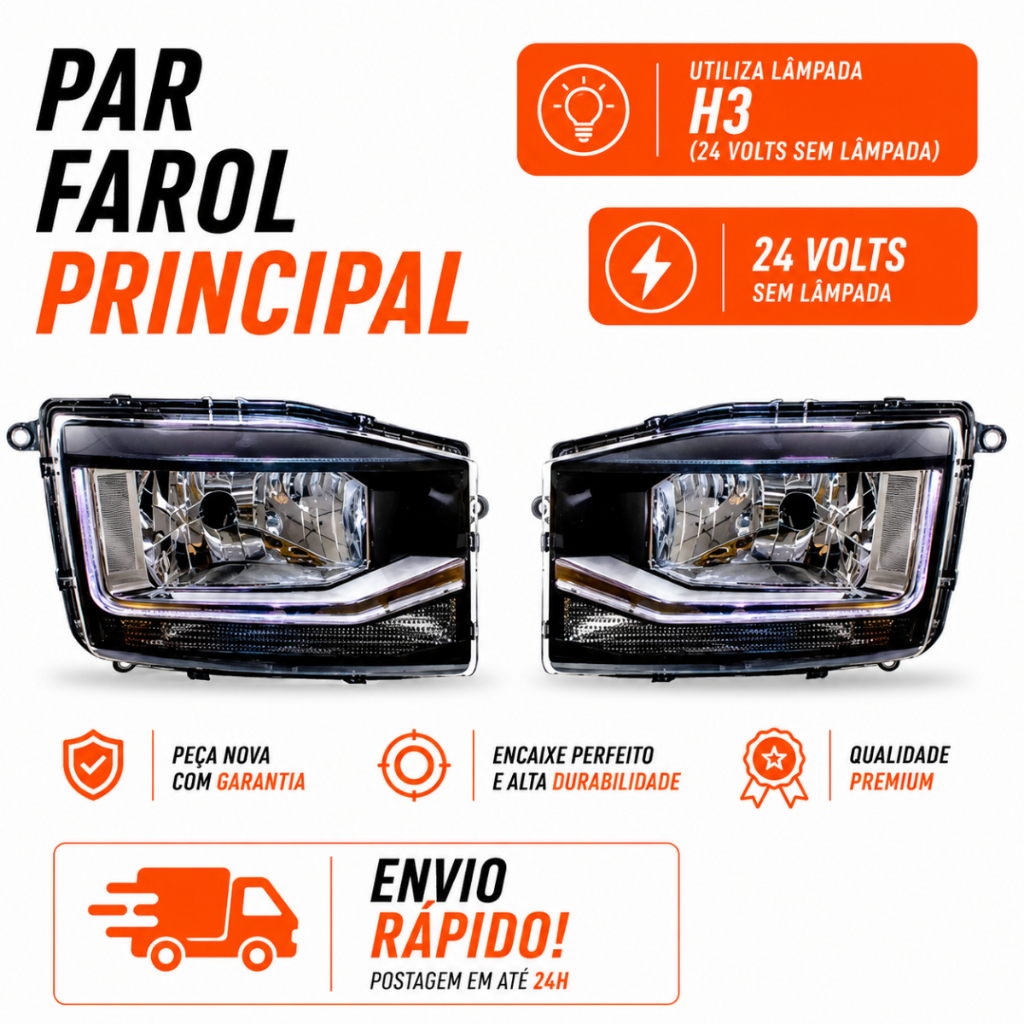 Par Farol Vw DELIVERY EXPRESS NOVO DELIVERY 24 VOLTS SEM LAMPADA