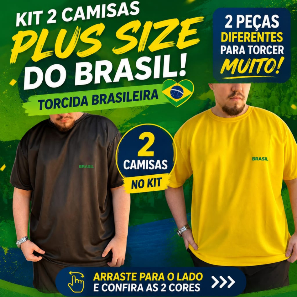 Kit 2 Blusas Plus Size Do Brasil Dry Fit -- Peças Variadas Do G4 ao G10.