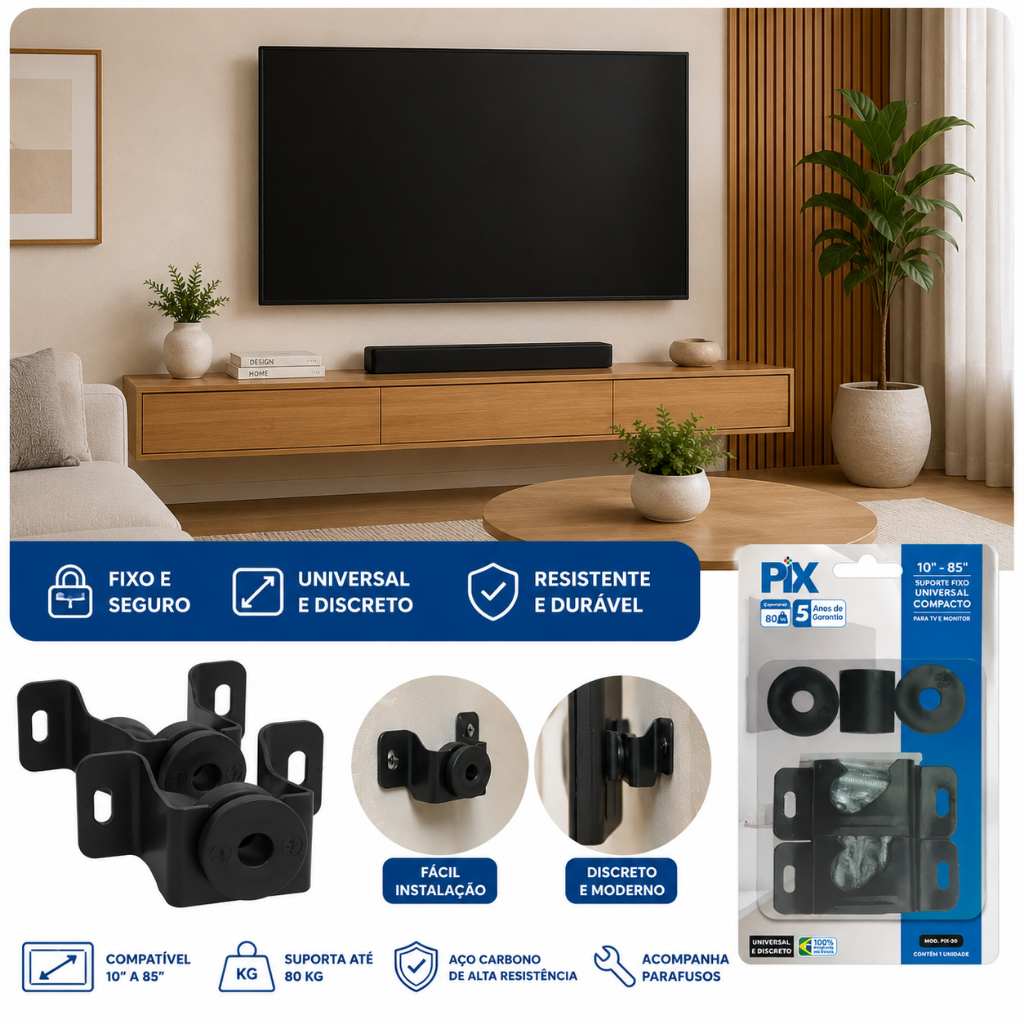 Suporte Fixo Para Tv Samsung Lcd Led Smart Até 85 Polegadas