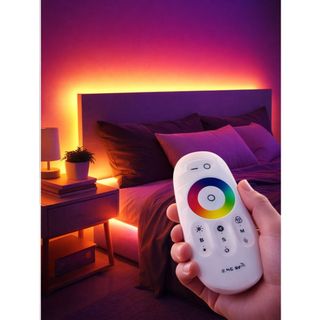 Controlador LED RGB 2.4G com Controle Touch Sem Fio DC 12V-24V Dimmer para Fita LED RGB/RGBW 6A Alcance 30m