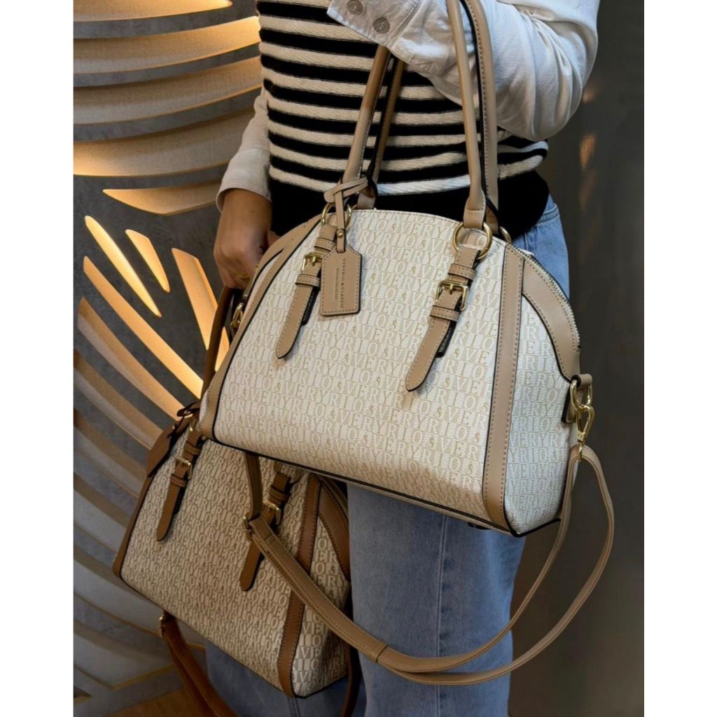 Bolsa Feminina Veryrio Média Estampa Luxuosa Alça de Ombro e Transversal Estruturada Linda e Moderna