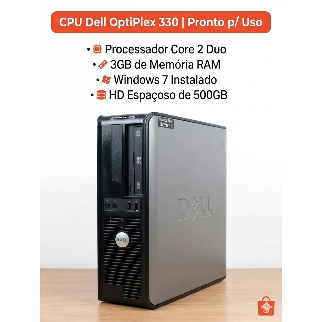 PC Dell OptiPlex 330 | Core 2 Duo | 3GB RAM | HD 500GB | Windows 7 - Excelente pra pdv, Escitorios, sistemas leves