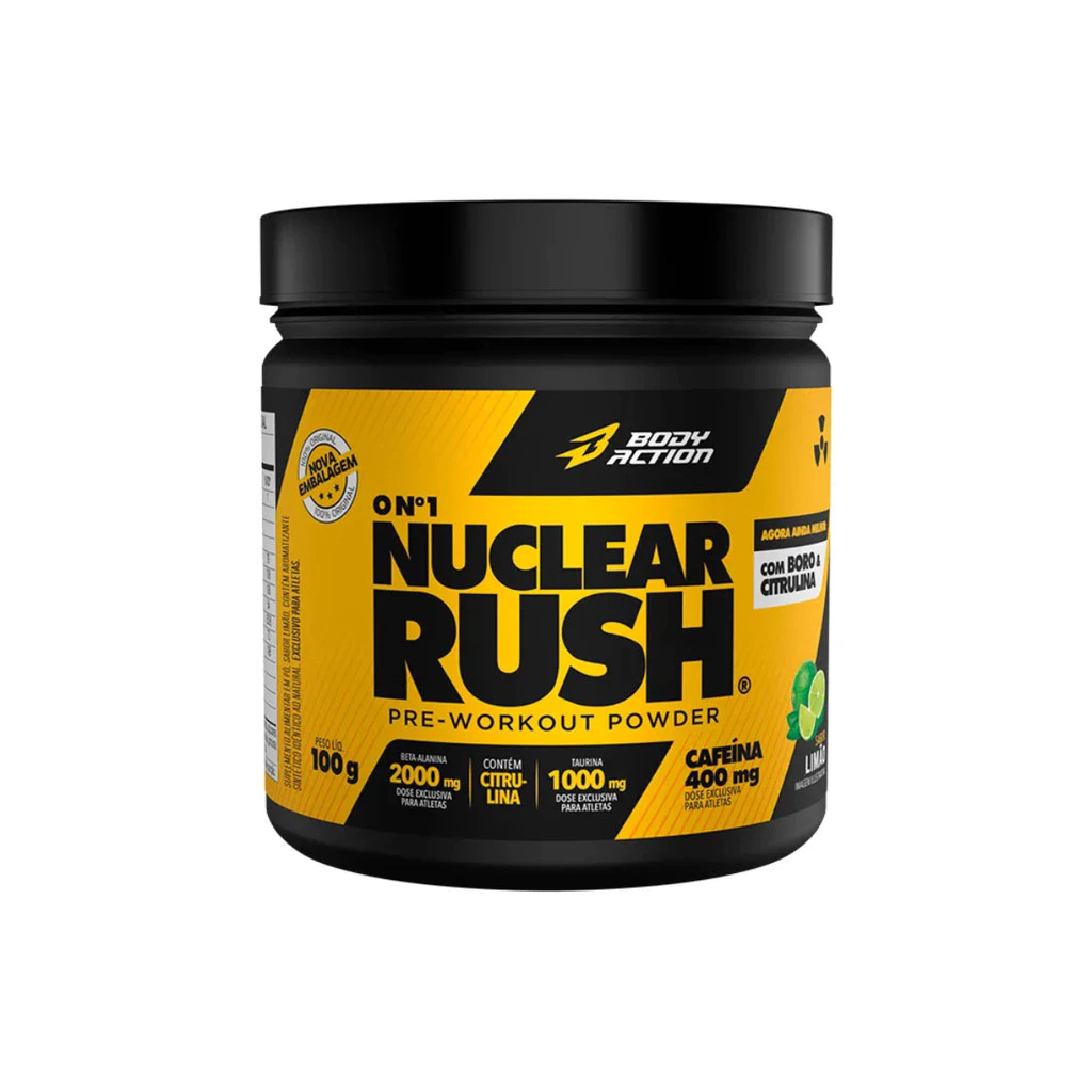 Pré-Treino Nuclear Rush 100g Sabor Limão - Bodyaction
