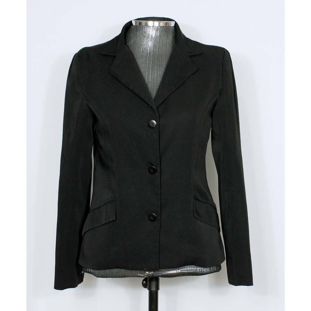 Blazer social alfaiataria feminina preto - Veste P - Ref. 5876 (brechó)