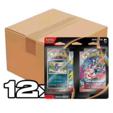 Case de Blister Quádruplo Pokemon TCG Caos Ascendente Mega Greninja, AZ, Cinccino, Roxie, Mega Dragalge, Pikachu, Ash