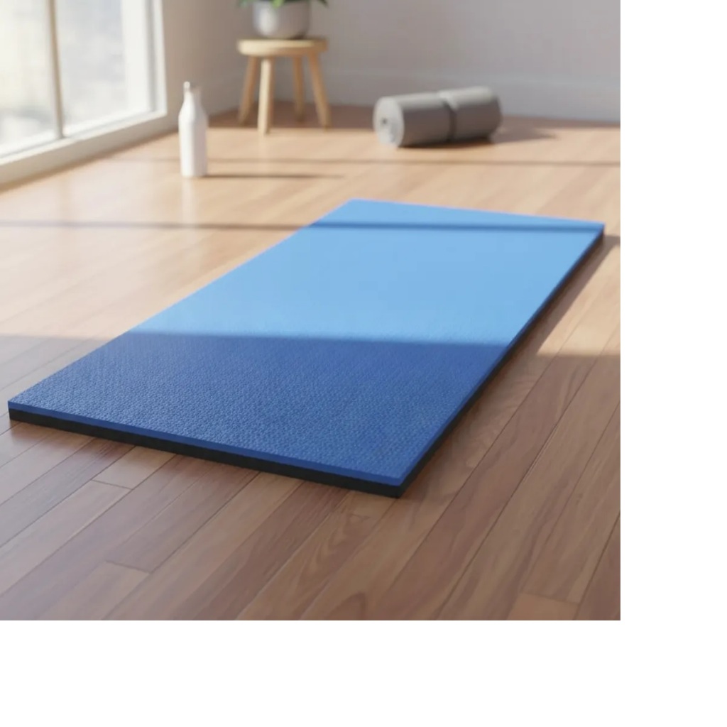 Colchonete EVA 100x50x2cm 20mm Dupla Face Azul Royal e Preto Linha Premium