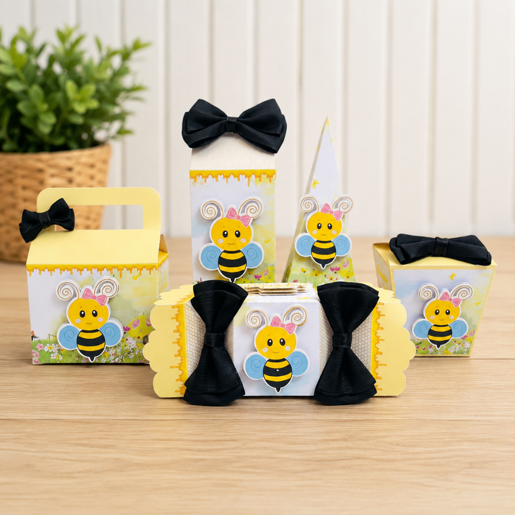 Kit festa da Abelhinha - Pegue e Monte, lembrancinha infantil, caixinhas personalizadas