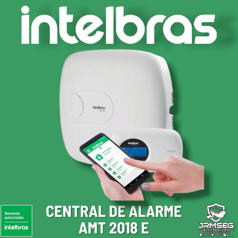 Central de Alarme Intelbras AMT 2018E, Alarme com 18 zonas Via Linha Telefônica/Ethernet, Discadora