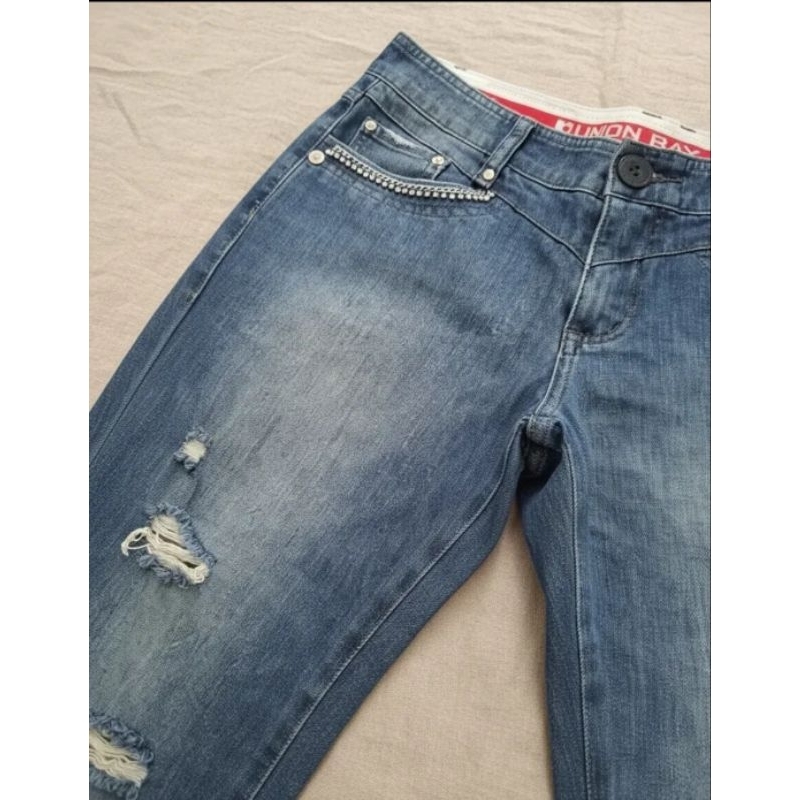 Calça Capri Jeans Feminina Union Bay Rasgada. Tam. 40. Brechó