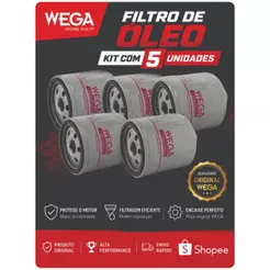 Kit com 5 Filtros Óleo Gol / Parati / Fox / Saveiro