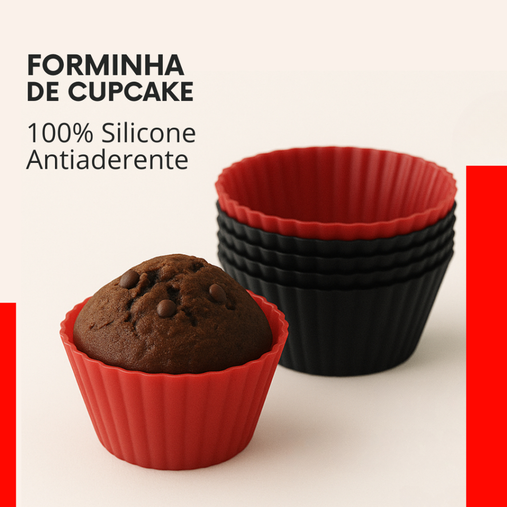 Forminha de Cupcake de Silicone Mini Bolo Cozinha Air Fryer Forma Assadeira