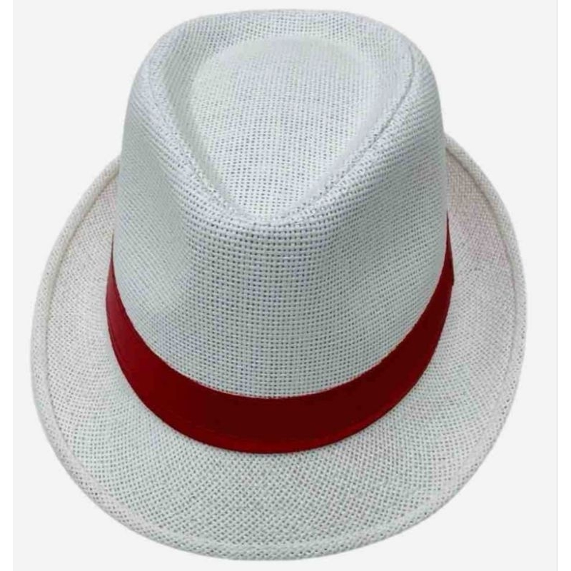 Chapéu Panamá Branco com Fita Vermelha - Versátil e Elegante para Praia e Cidade Chapéu Malandrinho — imagem 2 de 2