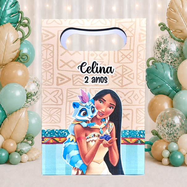 SACOLINHA PERSONALIZADA PARA LEMBRANCINHAS PRINCESA POCAHONTAS | SACOLA PERSONALIZADA | SACOLA SURPRESA
