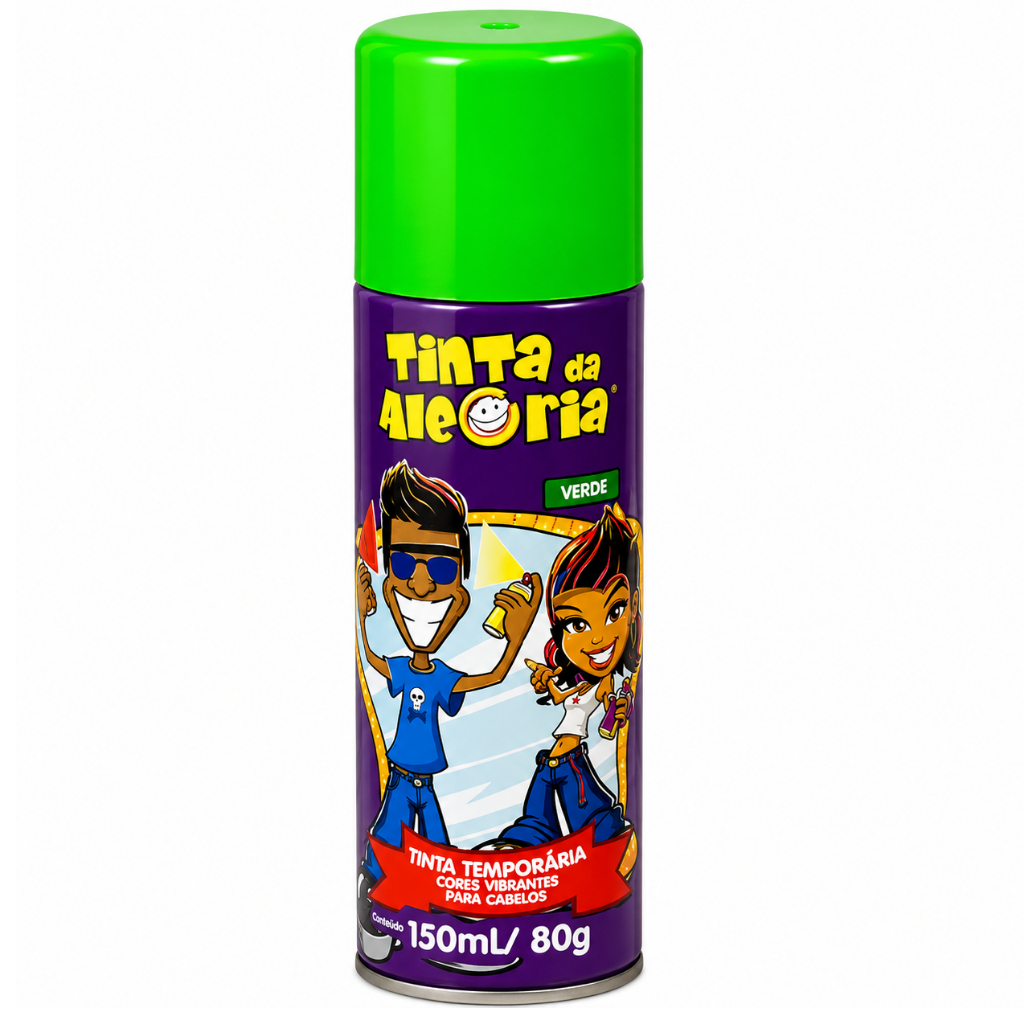 Tinta da Alegria Cores da Copa Verde Amarelo e Azul - Tinta Spray Temporária 150ml