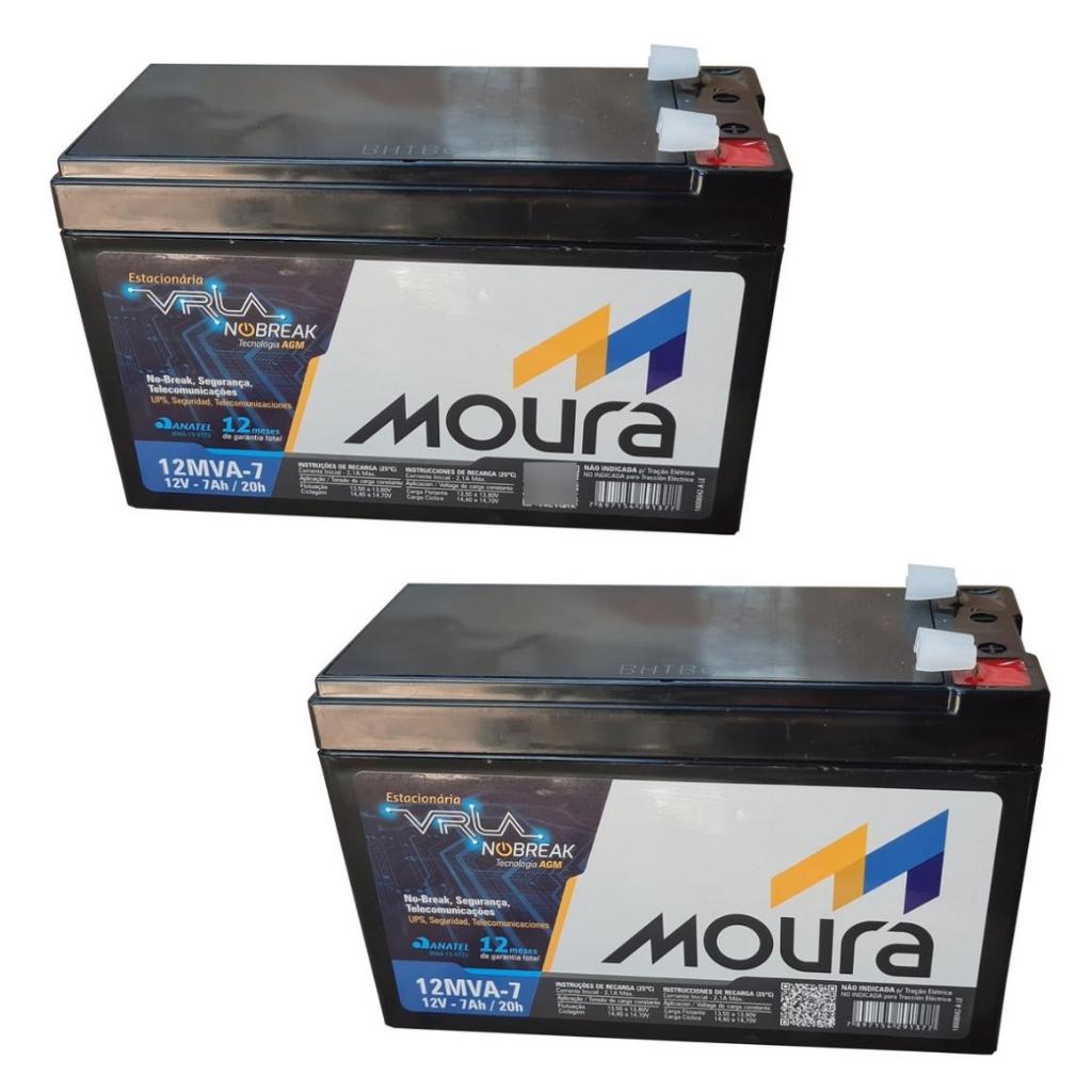 KIT 2 UNIDADES DA 12V 7AH PARA NO BREAK , ALARMES , CERCAA ELETRICA.