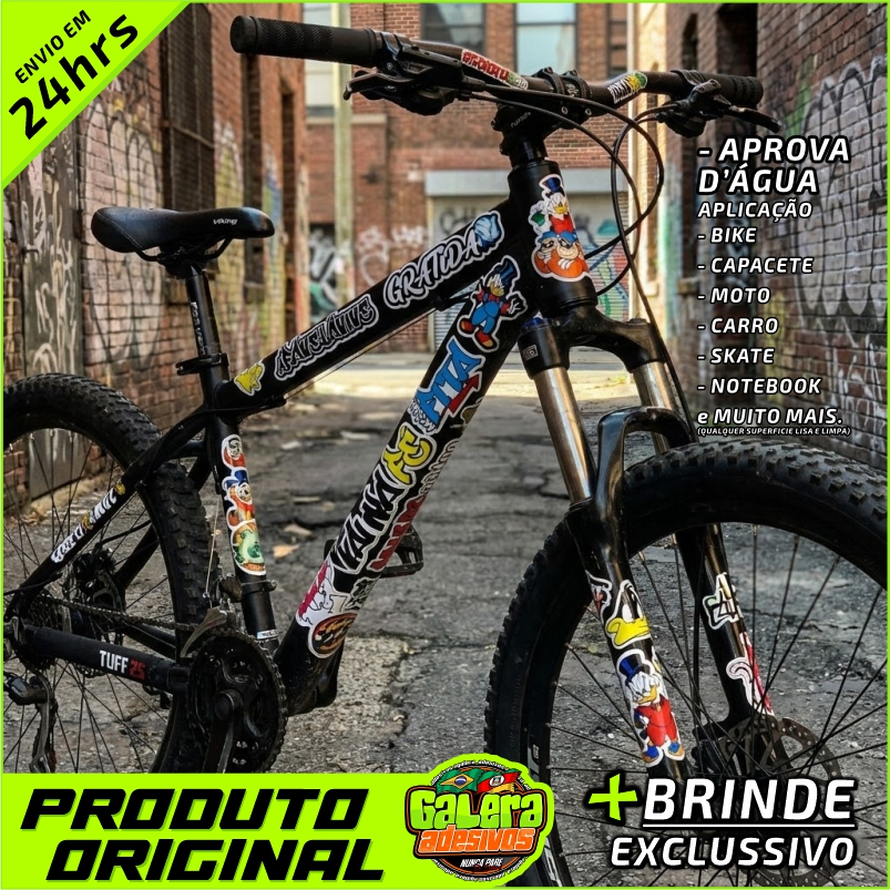 Kit Adesivo Vinil Bike Moto Capacete Carro Frases Grau 244 Osascorte - APROVA D'AGUA