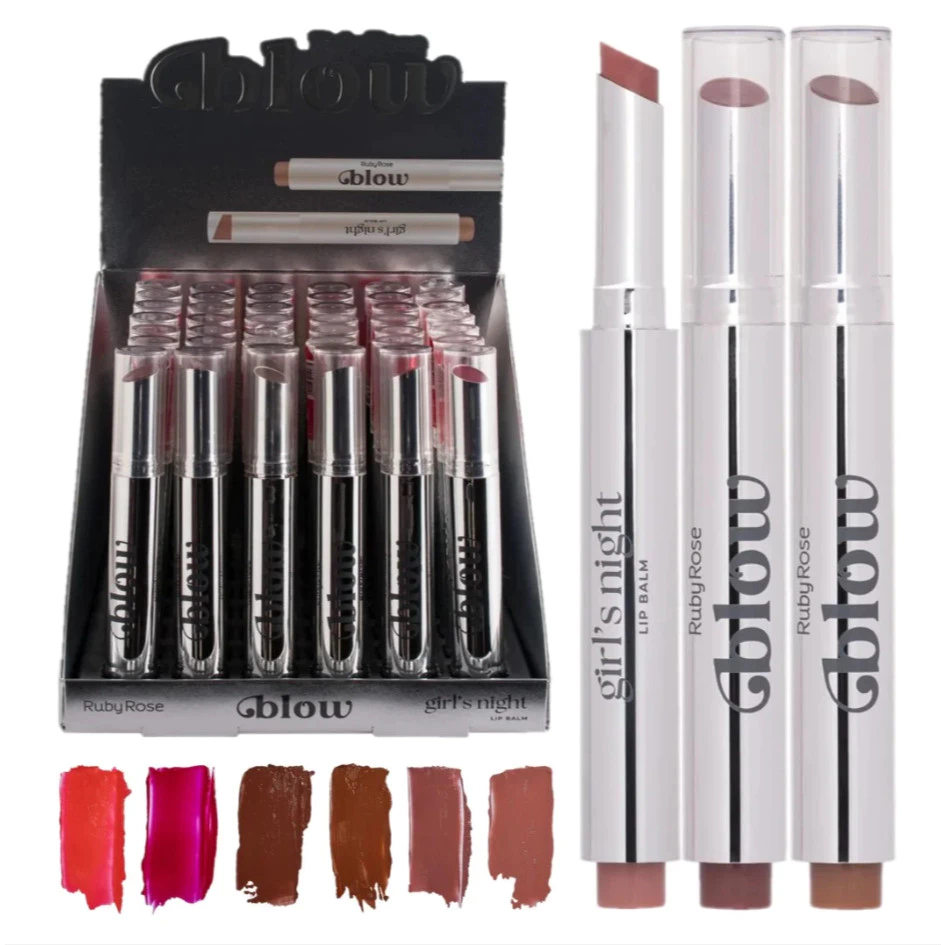 Box Lip Balm Ruby Rose Girls Night Blow Hidratante Labial HBL6512 - Box 36 Unids