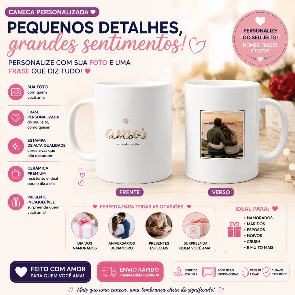 CANECA PERSONALIZADA DIA DOS NAMORADOS |CANECA DIA DOS NAMORADOS |PRESENTE NAMORADO