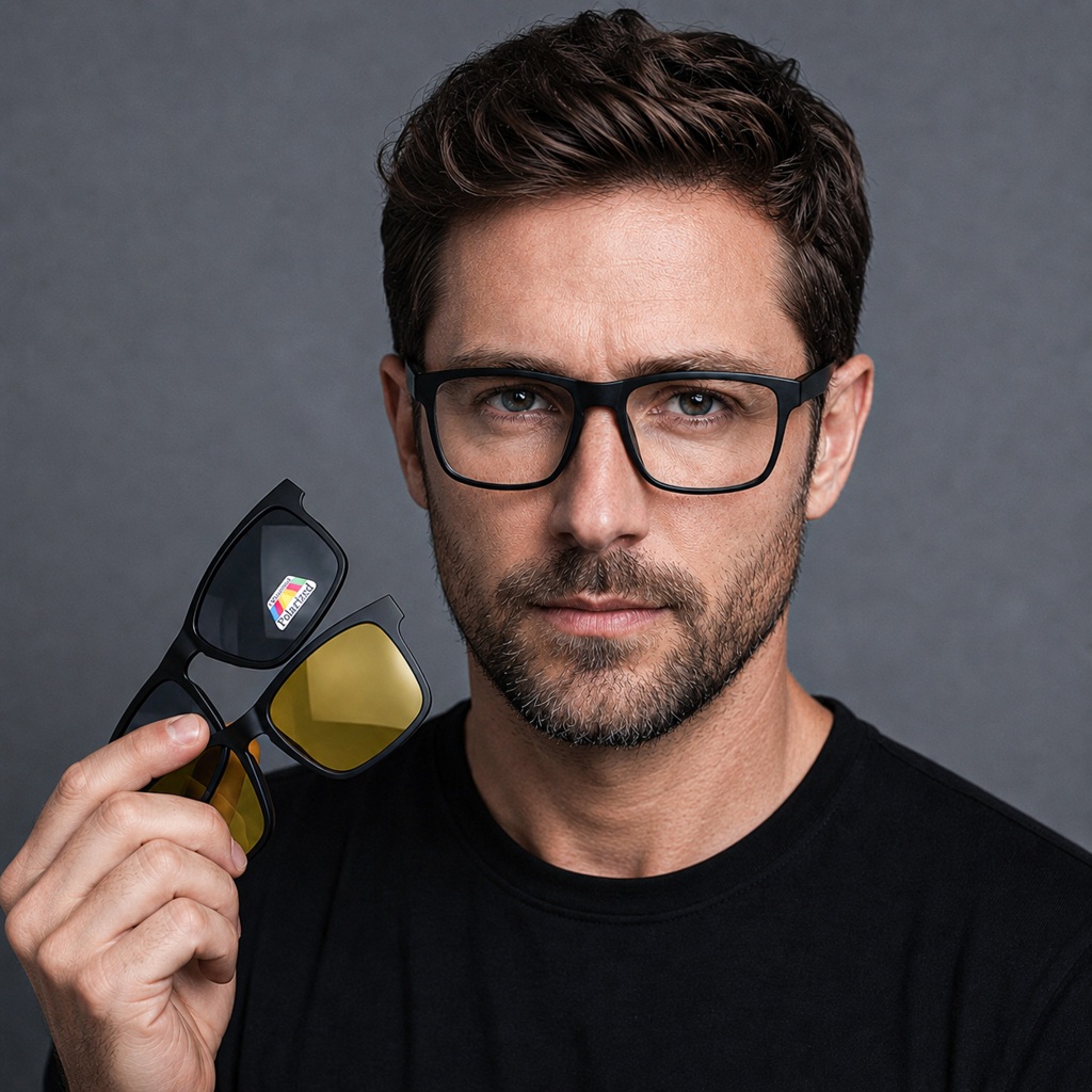 Armação para Grau Masculina Clip on 3 em 1 Ilook Clip Polarizado Flexível