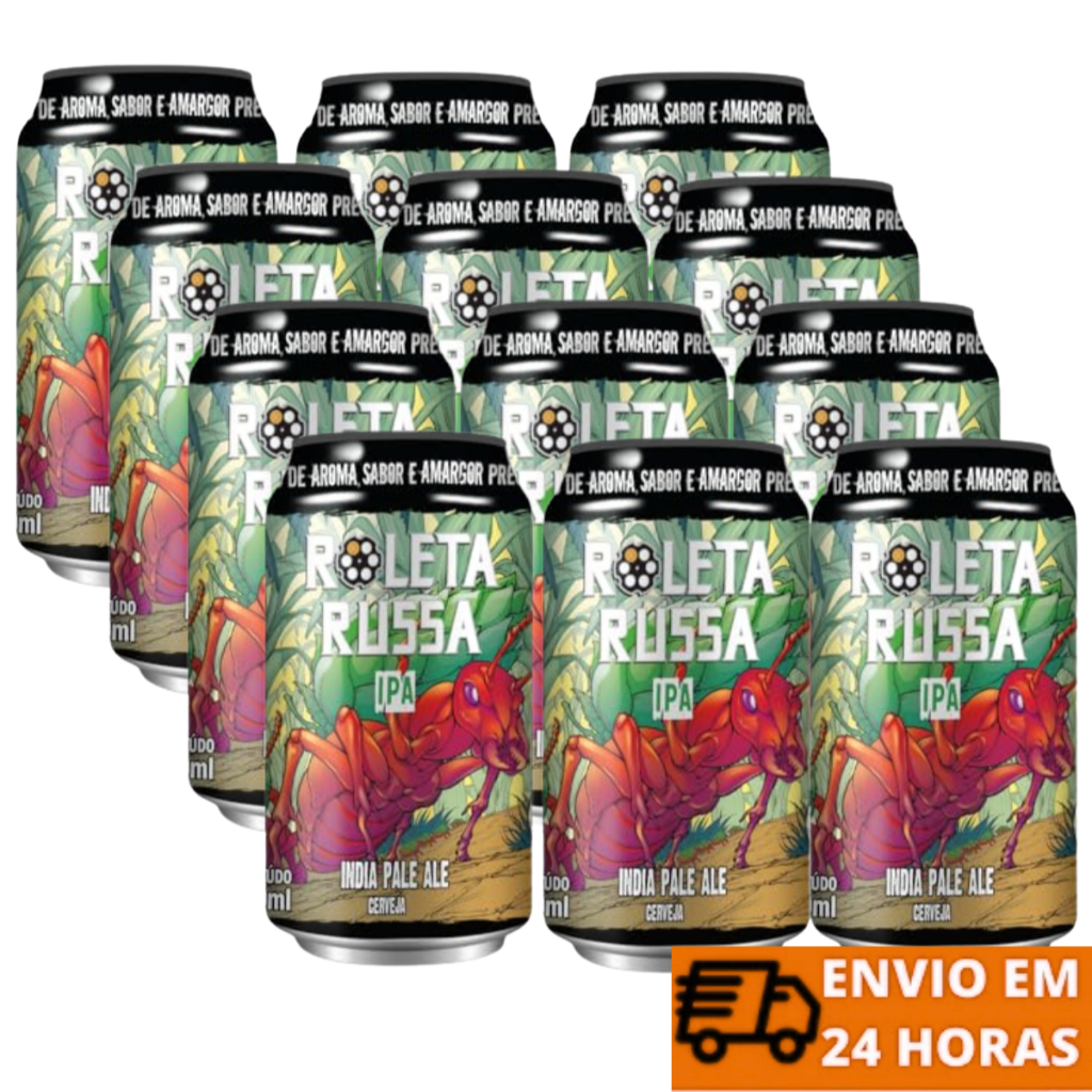 Kit 12 Cervejas Roleta Russa Indian Pale Ale IPA lata 350ml