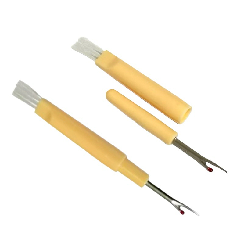 Kit 2 Abridor Casa De Botão Desmanchador Com Pincel Escovinha Para Costura Patch