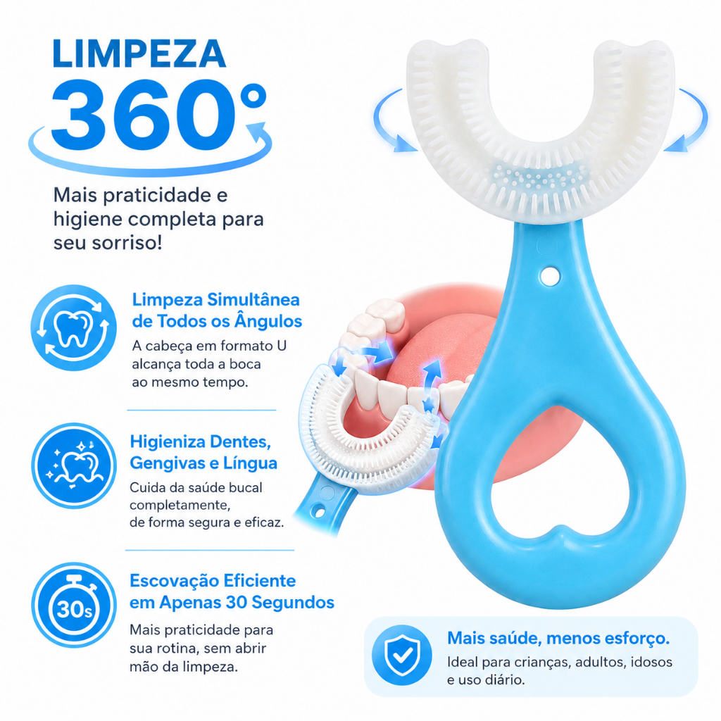 Escova De Dentes Infantil 360° Bebê Cerdas Macias Higiene Infantil — imagem 2 de 2
