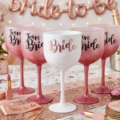 kit despedida de solteira taças gin acrílico degrade team bride balada bride amigas