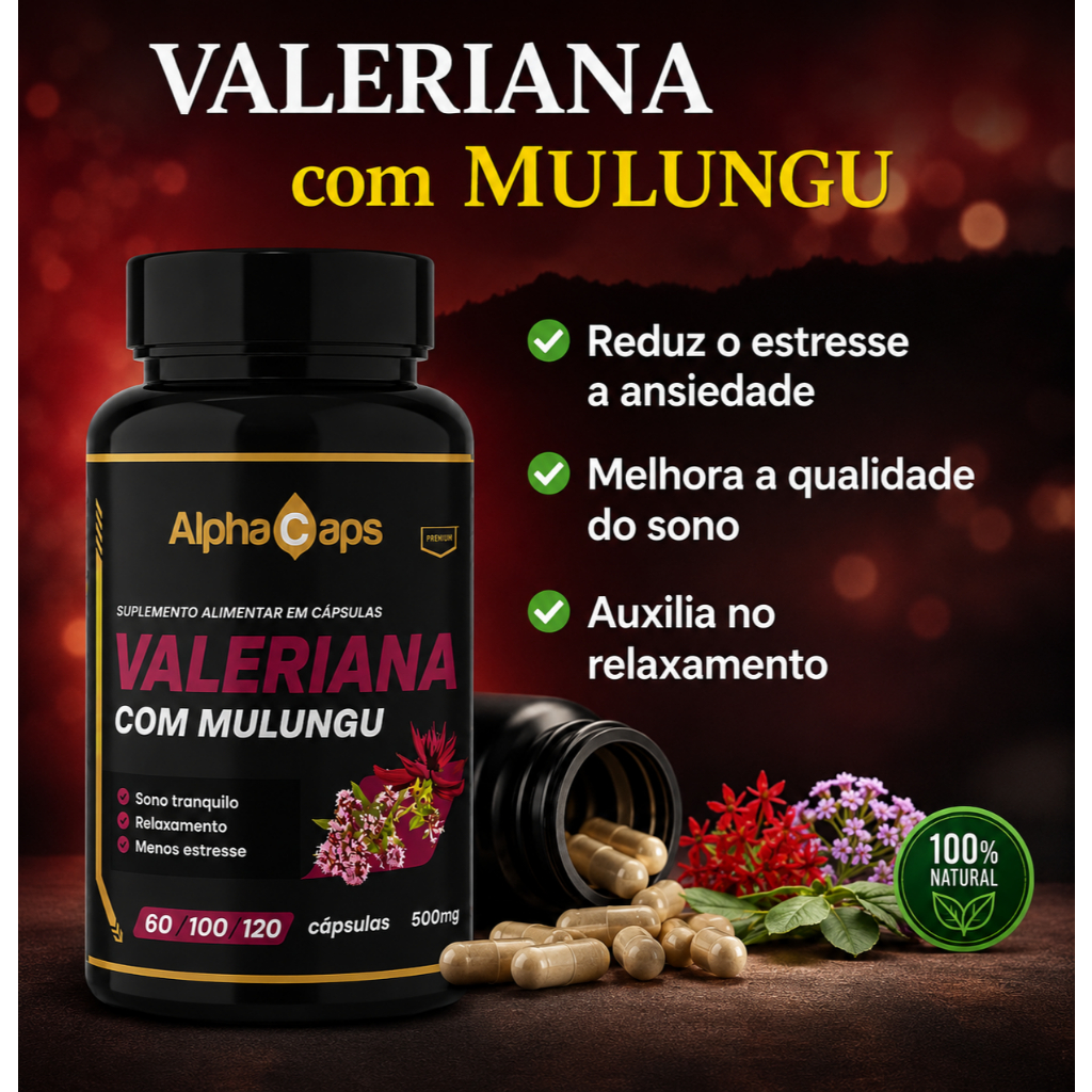 V@leRi@N@ Com Mulungu - Suplemento Natural 500Mg 120 Cápsulas