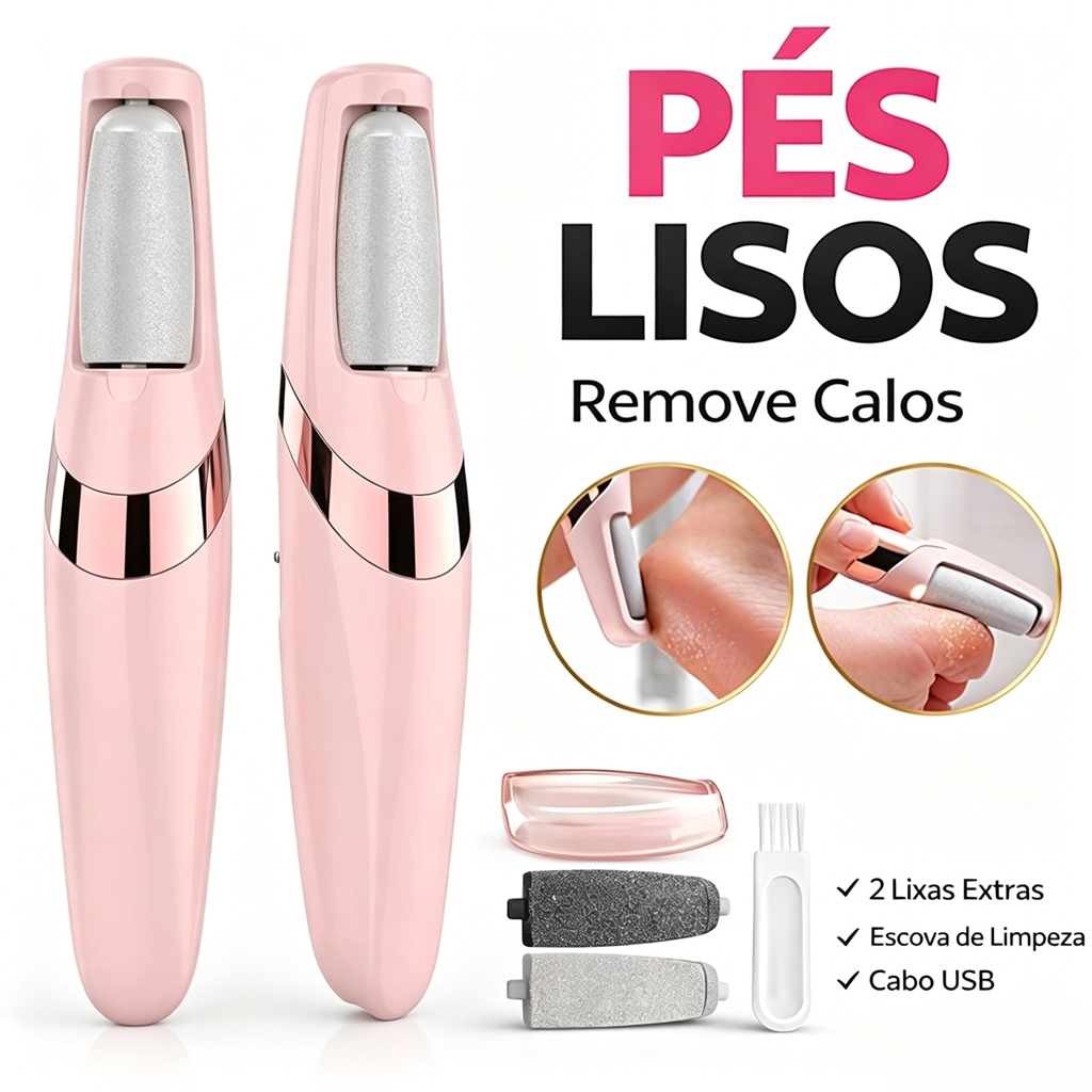 Pés Lisos em Minutos – Lixador de Pé Elétrico Removedor de Calos Profissional