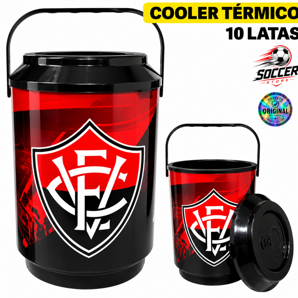 Cooler Térmico Vitória Oficial 6L Porta 10 Latas Cerveja Bebida Gelada Original Presente Time