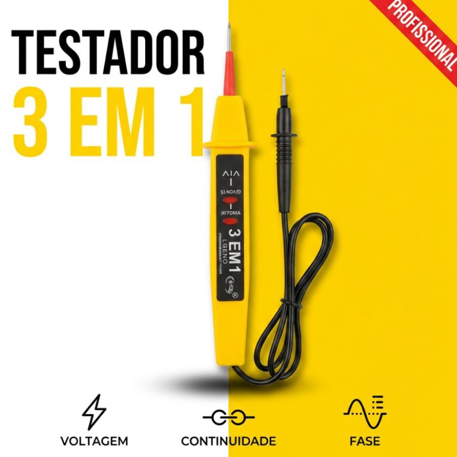 Voltímetro Caneta Medidor de Tensão 3 em 1 Medidor de Corrente Elétrica Detector de Tensão