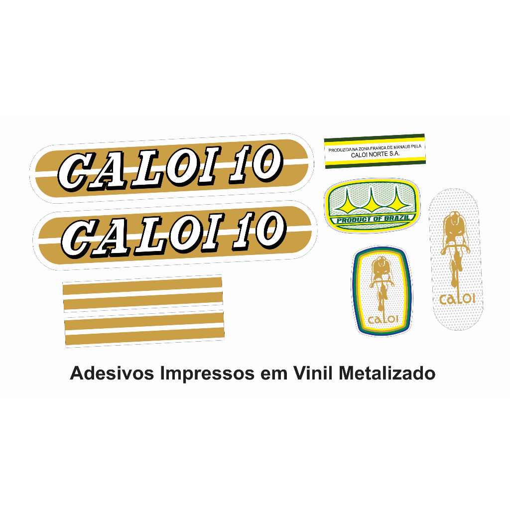Kit Adesivos Bicicleta Caloi 10 1972 Metalizado