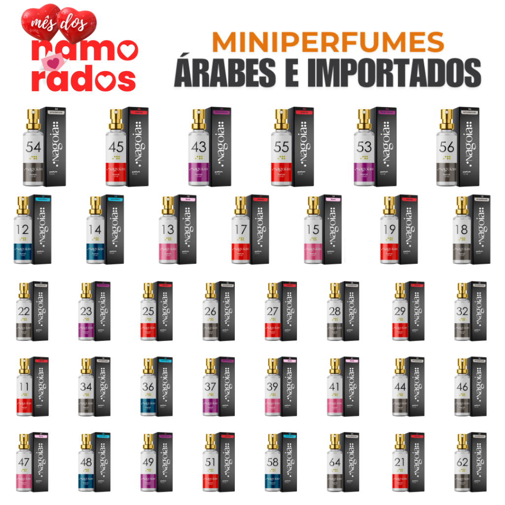 🔥 Perfume Nagoia de 15ml - Importados e Árabes - Masculinos e Femininos - Alta Fixação - Premium
