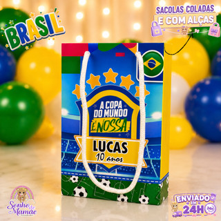 Sacolinha Futebol/Brasil/sacolinha para doces/sacolinha supresa/sacolinha lembrancinha escola