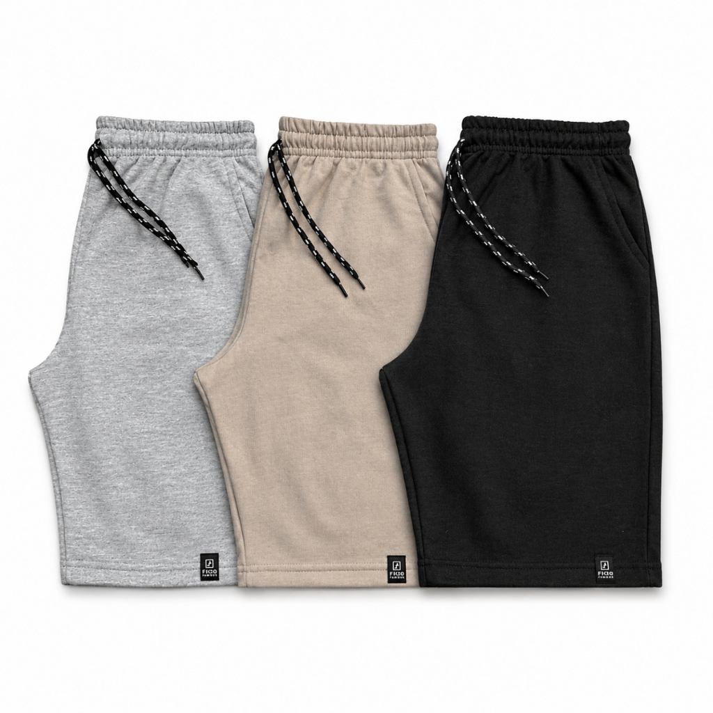 Kit 3 Bermudas Moletom Masculina Adulto M, G, GG Mescla