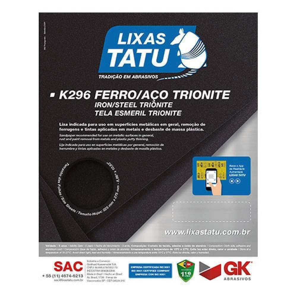 Lixa Ferro Profissional Para Metal Grãos 60, 80 e 100 | Lixa Ferro / Ferrugem (escolha a quantidade)