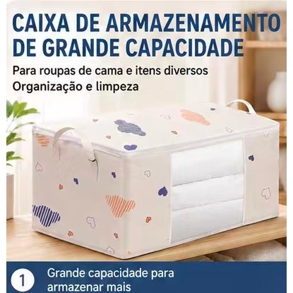 Caixa Organizadora Dobrável Multiuso com Tampa e Visor Frontal