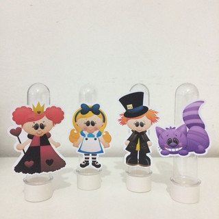 Kit com 30 tubetes - Festa Alice no país das maravilhas - Lembrancinha de festa