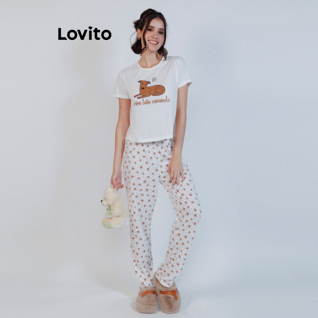 Lovito Conjunto de Pijama Comprido Vira-Lata Caramelo PJB1004BRL1034