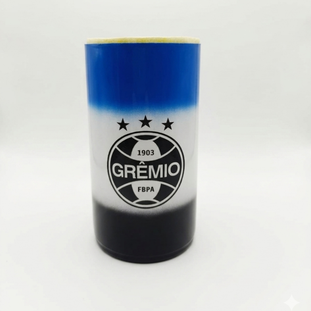 Porta Latão 473ml Grêmio Imortal Tricolor Suporte Cerveja Lata Isopor Térmico Festa Amigos Time Futebol Refrigerante