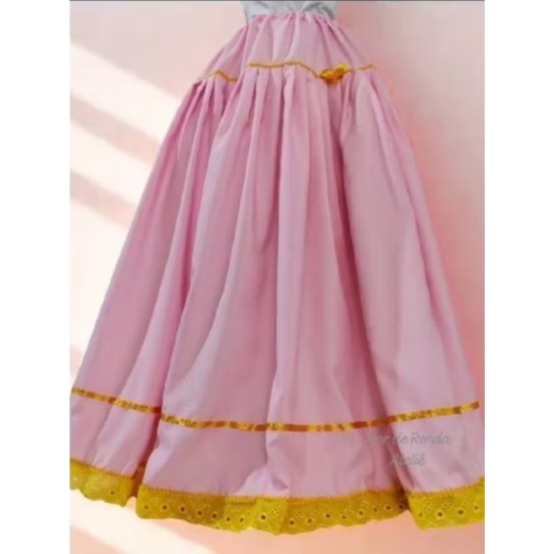 Saia Erê Pink Com Rosa Umbanda Candomblé Ibeji Cosme Damião Lilás Roxo Pink amarelo